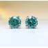 S925 Round Synthetic Moissanite Prong Stud Earrings Anniversary Day Gifts For Men Women Yellow 3.0MM-0.1CT*2