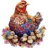 Wooden Puzzle for Adults, Hen and Chicks Wooden Jigsaw Puzzles for Adults, Unique Animal Shape Wood Cut Puzzles for Family Friend Puzzle Lovers(S-7.9 * 8.5in-90pcs)