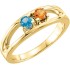2 to 7 Birthstones Family Mother's Ring in Sterling Silver or Solid 10k Yellow Gold plus ENGRAVING