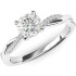 Solid 14k White Gold 4-Prong Petite Twisted Vine 1.0 CT Moissanite Engagement Ring Promise Bridal Ring