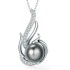 Tahitian Black Pearl Necklaces for Women 10-11mm - Pearl Necklace Phoenix Pendant | with 925 Sterling Silver 18" Chain 