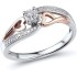 Diamond Promise Ring in 10kt Rose Gold and Sterling Silve