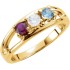 2 to 7 Birthstones Family Mother's Ring in Sterling Silver or Solid 10k Yellow Gold plus ENGRAVING