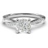 Solid 14k White Gold 4-Prong Petite Twisted Vine 1.0 CT Moissanite Engagement Ring Promise Bridal Ring