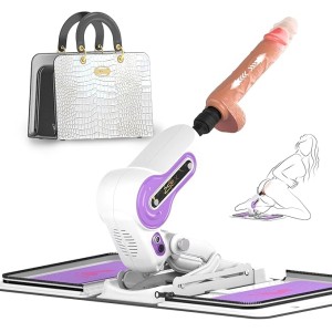 Sex Machine Multi-Speed and Multi-Angle Thrusting Fuck Machine with Remote Control, Automatic Thrusting Portable Love Machine with Realistic Dildo, Adjustable Sex Toy for Women Men (White)