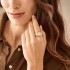 Fossil Women's Quartz Stainless Steel Two-Hand Watch Ring