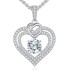 OOBEE Sparkling Love Heart Moissanite Necklaces for Women, D Color VVS Moissanite 925 Sterling Silver Fine Jewelry, Ideal Birthday Anniversary Christmas Gift for Women Wife Mom Girlfriend