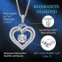 OOBEE Sparkling Love Heart Moissanite Necklaces for Women, D Color VVS Moissanite 925 Sterling Silver Fine Jewelry, Ideal Birthday Anniversary Christmas Gift for Women Wife Mom Girlfriend