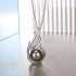 Tahitian Black Pearl Necklaces for Women 10-11mm - Pearl Necklace Phoenix Pendant | with 925 Sterling Silver 18" Chain 