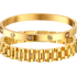 2pcs Gold Chain Link Bracelet