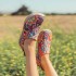 UIN Women's Blossom Slip On Shoes Colorful Comfortable Lightweight Art Travel Sneakers Casual Floral Stylish Everyday Loafers