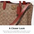 COACH Coated Canvas Signature Willow Tote 24, Tan/Rust